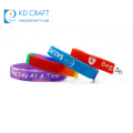 Unique design blank custom made debossed ink injected reusable school rubber bracelet silicone wristband for promotion
